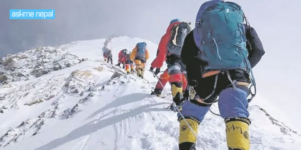 climbing Mount Everest